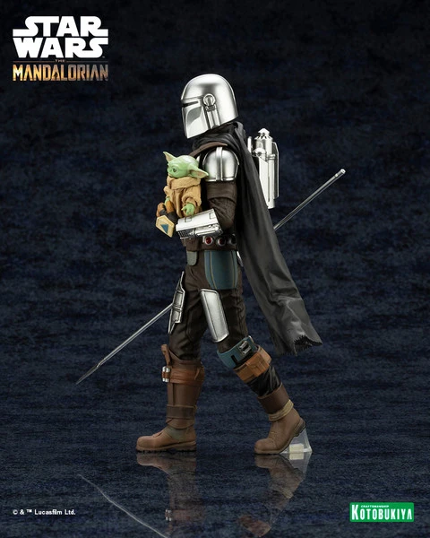 KOTOBUKIYA Mandalorian & Grogu With Beskar Staff The Mandalorian ARTFX+ Figure 5 KOTOBUKIYA Mandalorian & Grogu With Beskar Staff The Mandalorian ARTFX+ Figure - Image 3
