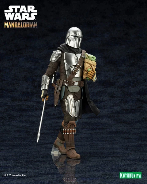 KOTOBUKIYA Mandalorian & Grogu With Beskar Staff The Mandalorian ARTFX+ Figure 10 KOTOBUKIYA Mandalorian & Grogu With Beskar Staff The Mandalorian ARTFX+ Figure - Image 8