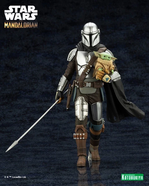 KOTOBUKIYA Mandalorian & Grogu With Beskar Staff The Mandalorian ARTFX+ Figure 3 KOTOBUKIYA Mandalorian & Grogu With Beskar Staff The Mandalorian ARTFX+ Figure